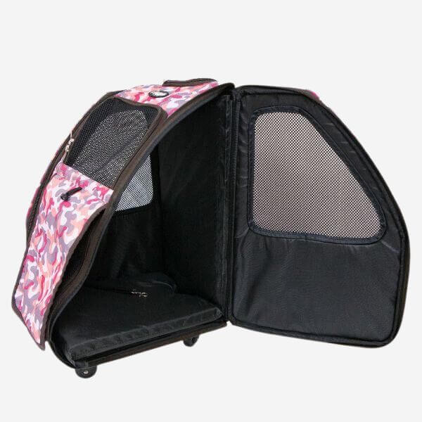 Petique 5-in-1 Airline Approved Dog Carrier with Wheels for Plane