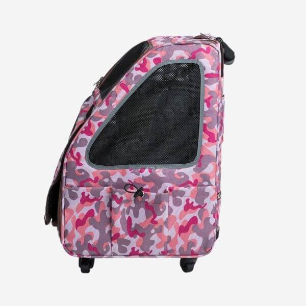 Petique 5-in-1 Airline Approved Dog Carrier with Wheels for Plane