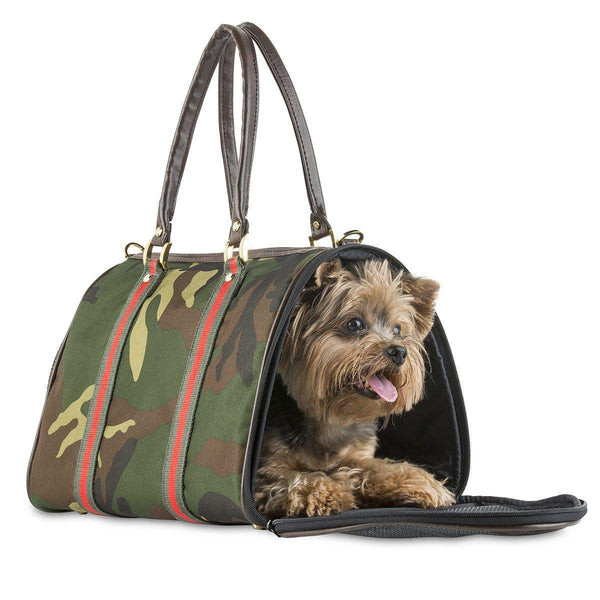 Petote Airline Dog Carrier JL Duffel  Camo Stripe