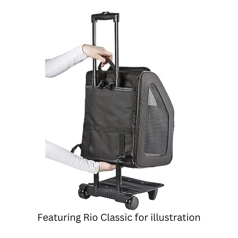 Petote Rio Quilted Luxe Airline Approved Dog Carrier with Wheels for Plane - Ivory