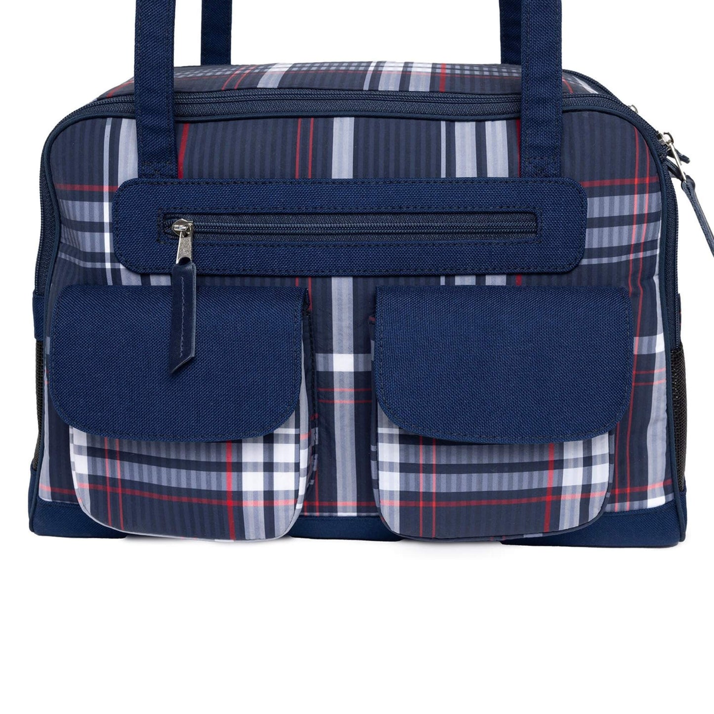 Canine Styles Dog Carrier Blue Plaid Nylon Bag