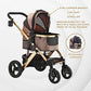 Enzo Monza Luxury Dog Stroller, Travel Carrier, Car Seat for Pets - Rose Gold