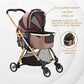 Enzo Pista Lightweight Dog Stroller, Travel Carrier, Pet Car Seat - Rose Gold