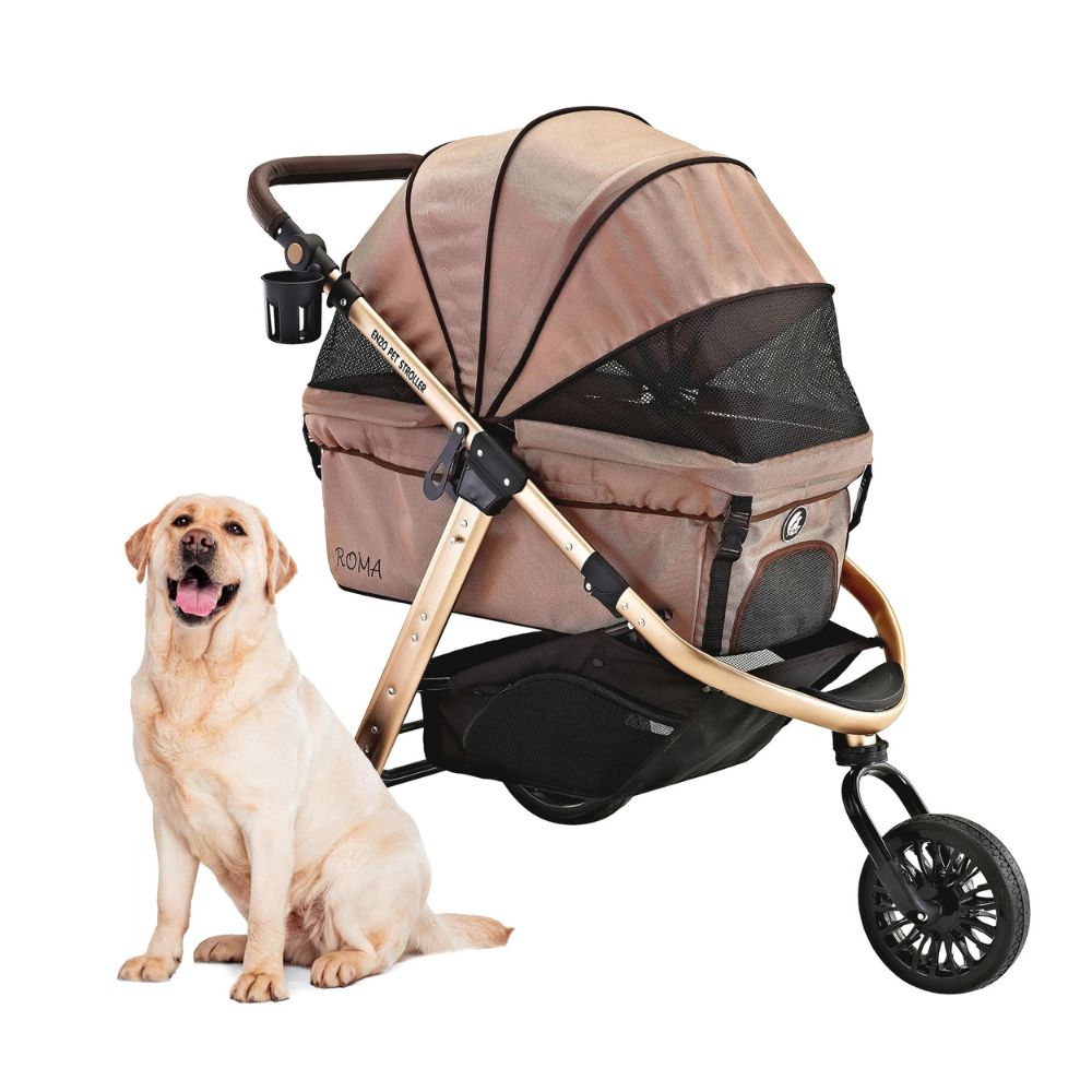 Enzo Roma Dog Stroller - Rose Gold