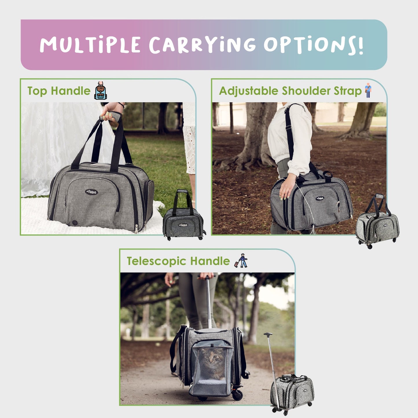 Petique Happy Camper Expandable Pet Carrier