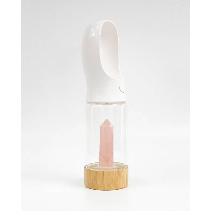 Urban Oasis Crystal Infused Pet Water Bottle - Rose Quartz