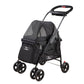 Side view of the Petique Simplicity dog stroller in black.