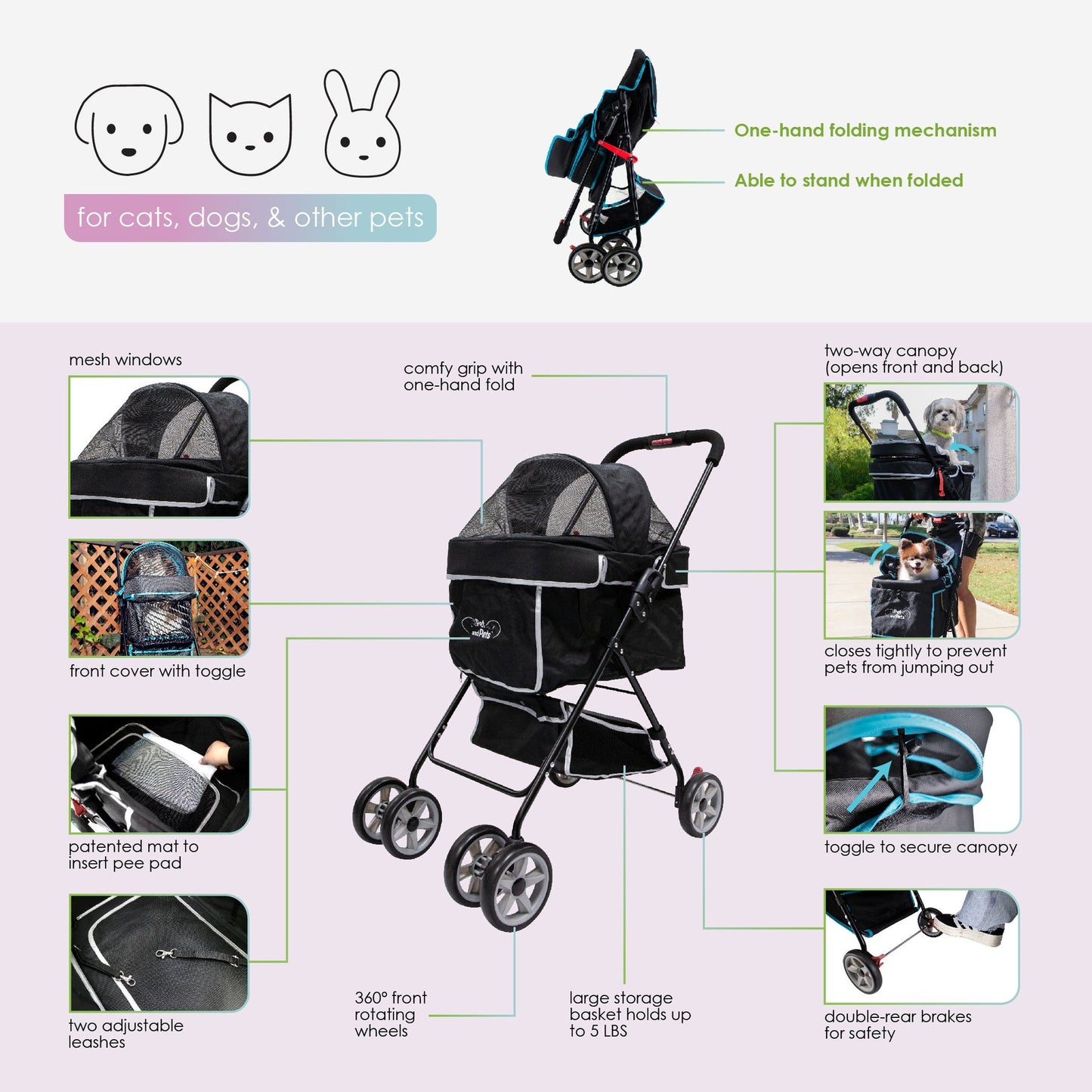 Petique Pet and Pets Swift Pet Stroller