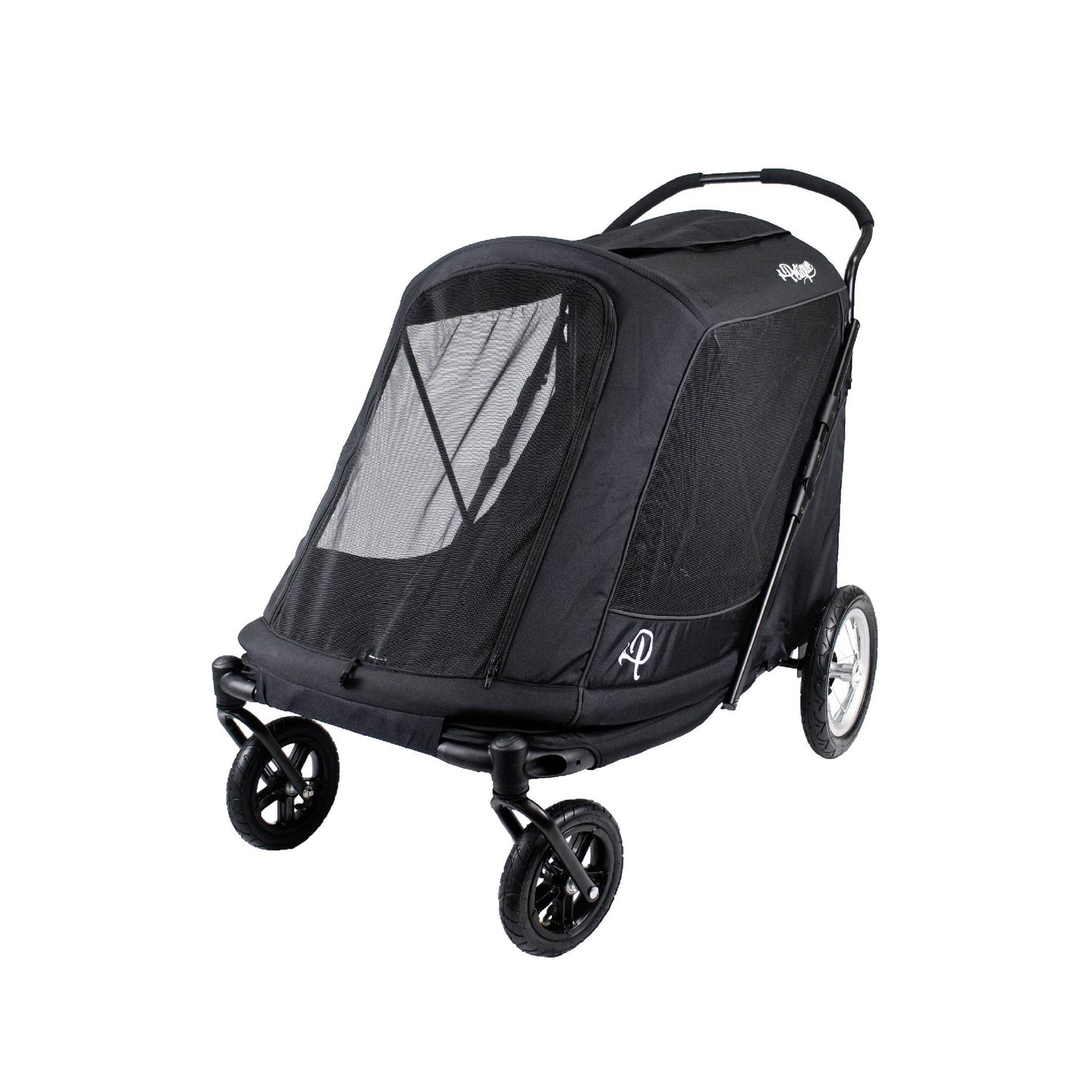 Petique Apollo Elite Pet Stroller for Large Dogs: Sturdy Ramp, Low to Ground, Air-Filled Bike Tires, Peek-a-Boo Window Folds Compact, Convertible Canopy, For Large & Multiple Dogs, Supports up to 133 LBS