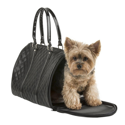 Petote Dog Carrier JL Duffel Quilted Luxe Black