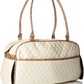 Marlee Dog Carrier Ivory Quilted with Snake Trim