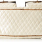 Marlee Dog Carrier Ivory Quilted with Snake Trim