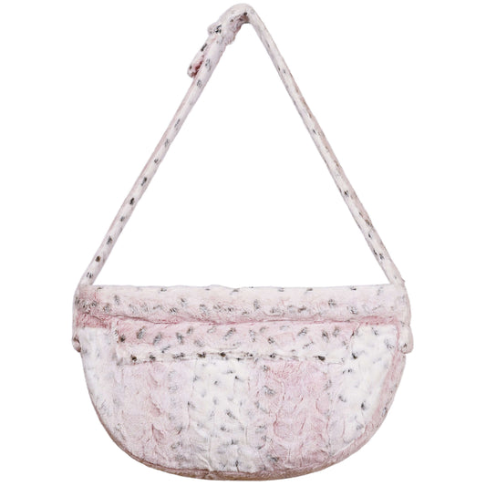 Susan Lanci Designs Dog Cuddle Carrier - Faux Fur Pink and White