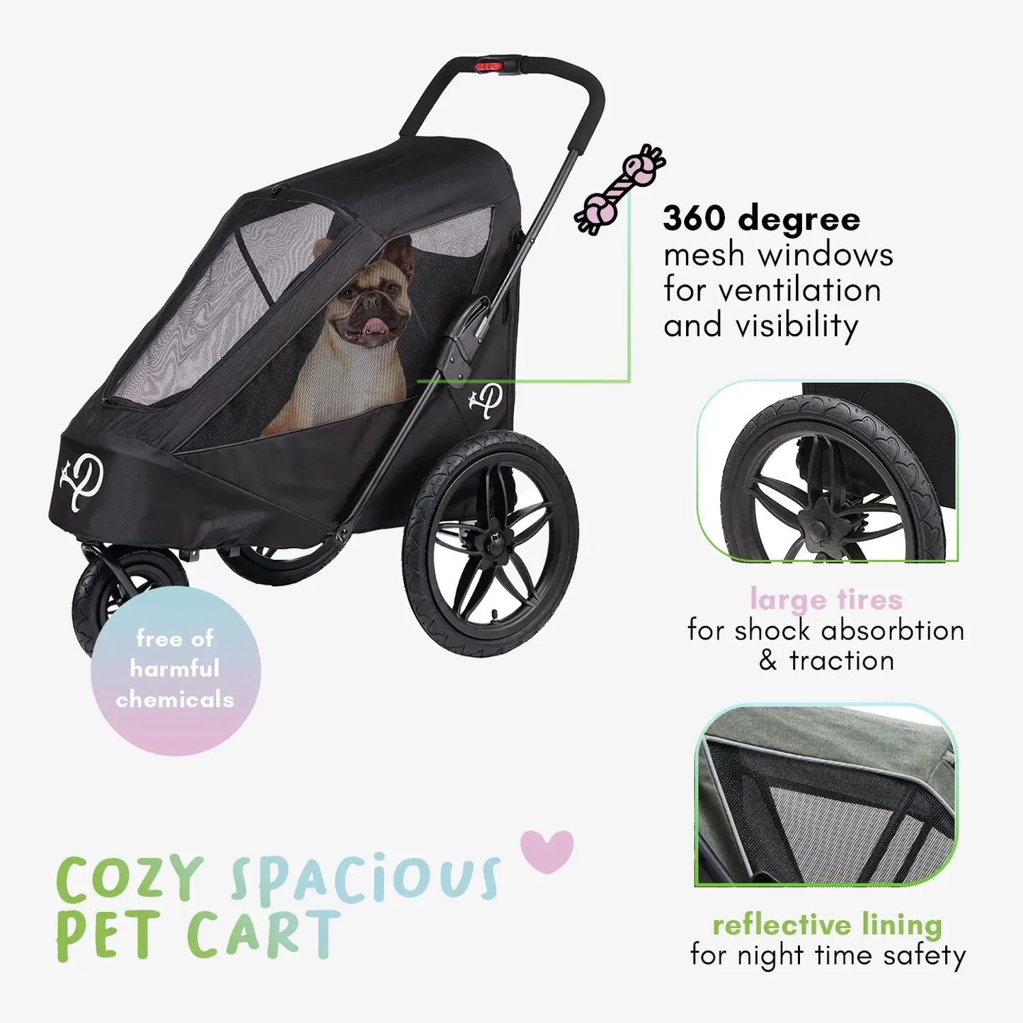 Petique Breeze Pet Jogger Stroller for Dogs - multiple colors available