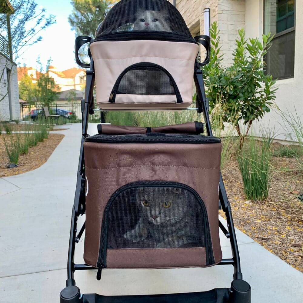 Petique Deluxe Double Decker Dog Stroller - multiple colors available