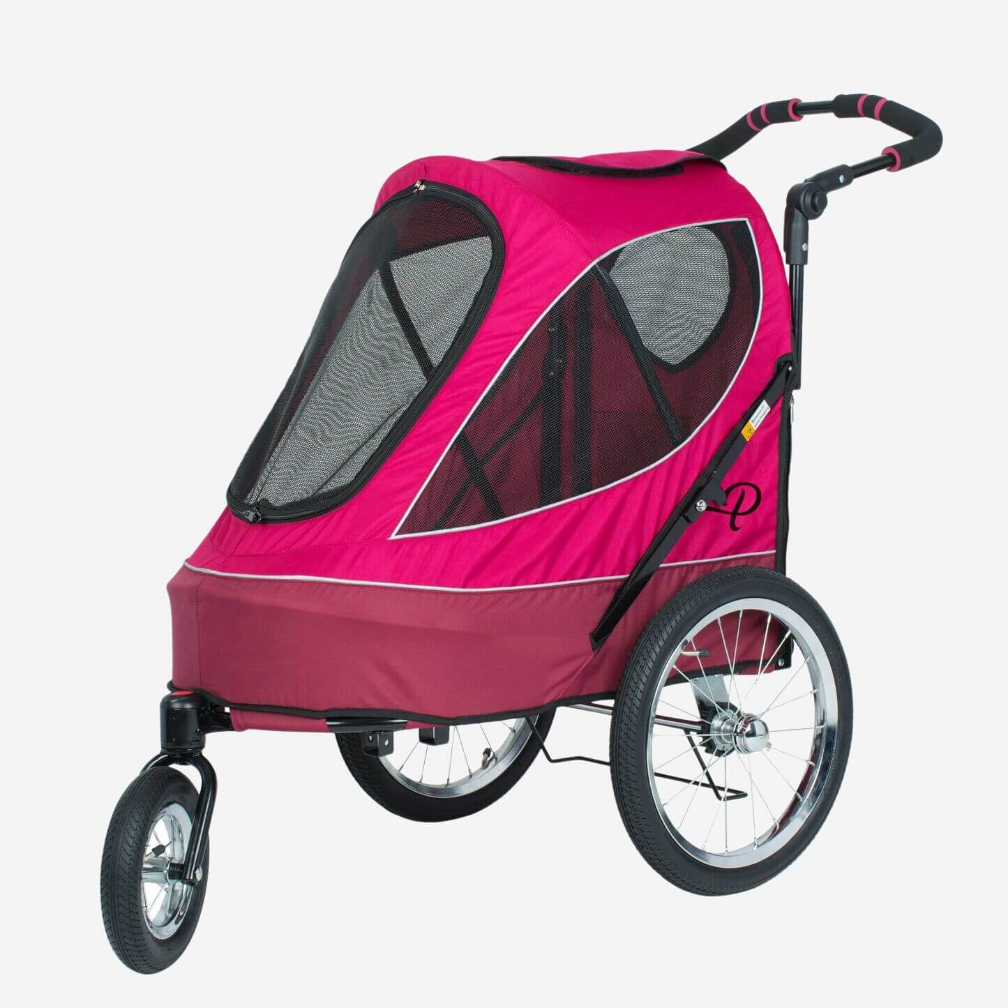 Petique All Terrian modern dog jogger with three wheels. 