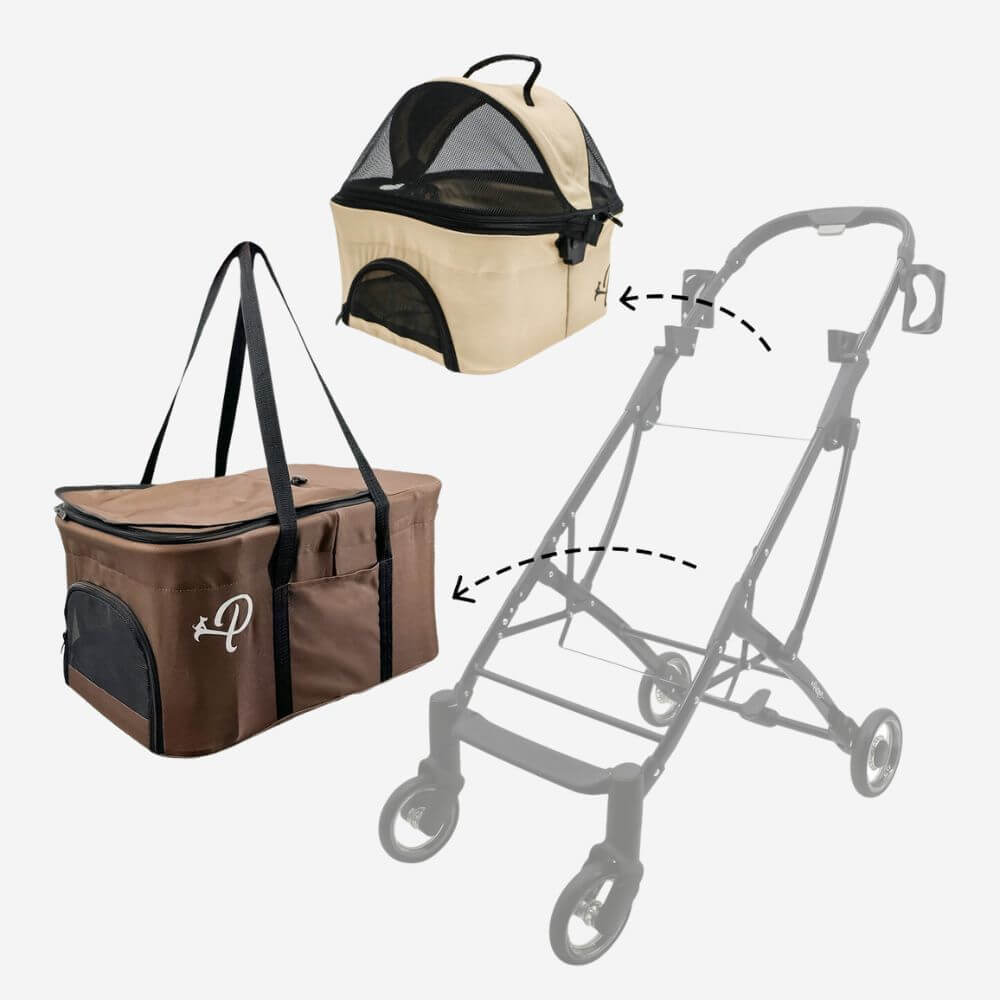 Petique Deluxe Double Decker Dog Stroller - multiple colors available