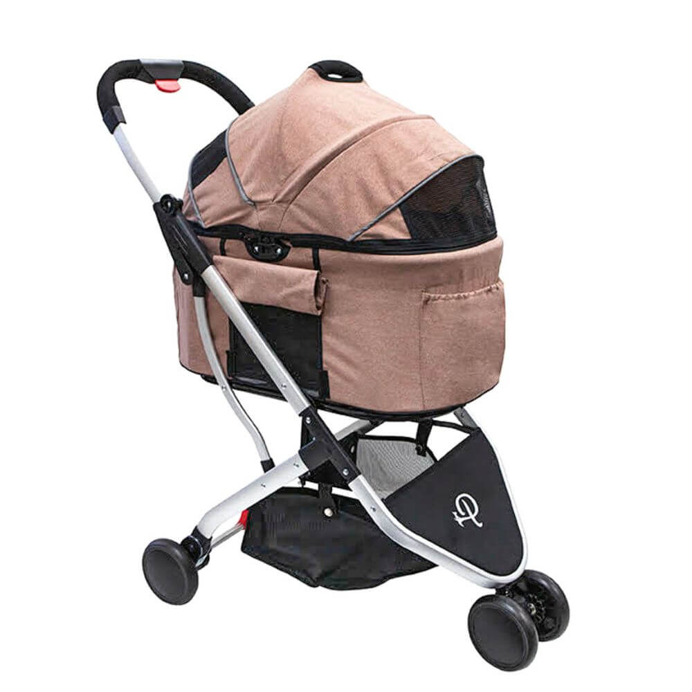 Side view of the Petique Newport dog stroller with a removable carrier.