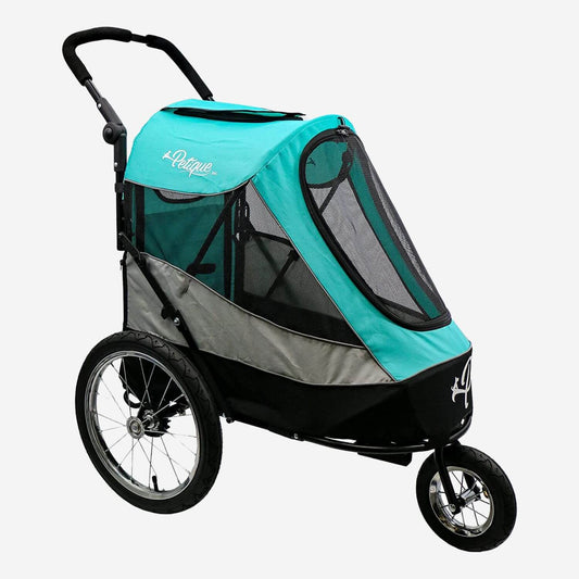 Petique Trailblazer Dog Stroller in turquoise.